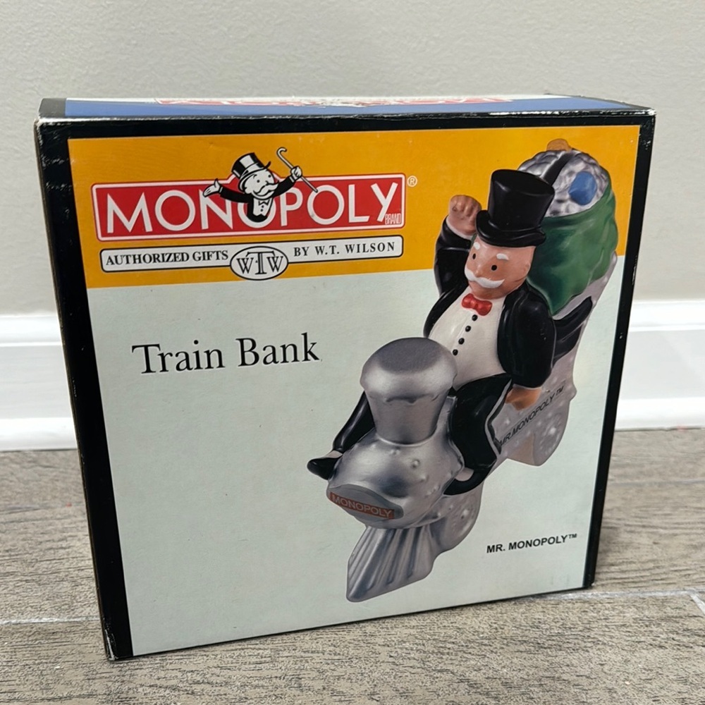 MR. MONOPOLY BANK Uncle Milburn Pennybag Monopoly Train Ceramic Hasbro 1998 - Picture 3 of 8